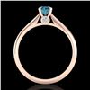 Image 3 : 0.4 ctw Intense Blue Diamond Engagment Art Deco Ring 18k Rose Gold - REF-60M2G