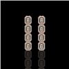 Image 1 : 3.84 ctw Emerald Cut Diamond Micro Pave Earrings 18K Rose Gold - REF-459A8N