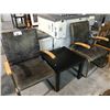 Image 1 : 2 GREY RECEPTION CHAIRS AND A BLACK END TABLE