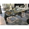 Image 2 : 80 X 39" INDUSTRIAL STYLE ADJUSTABLE HEIGHT METAL AND GLASS CONFERENCE TABLE