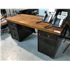 Image 1 : WALNUT 6' INDUSTRIAL STYLE DOUBLE PEDESTAL EXECUTIVE DESK