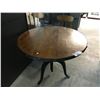 Image 1 : 36" WALNUT AND METAL INDUSTRIAL STYLE ADJUSTABLE HEIGHT CONFERENCE TABLE
