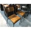 Image 2 : LOT OF 6 METAL FRAMED WALNUT BENTWOOD STACKING SIDE CHAIRS