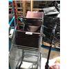 Image 1 : 10 BURGUNDY STACKING CHAIRS WITH CHAIR DOLLY