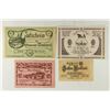 Image 1 : 4 ASSORTED GERMAN NOTGELDS 2-10 & 2-20 HELLERS