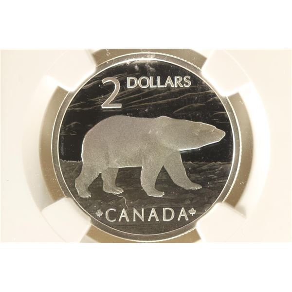 2004 CANADA PROUD POLAR BEAR SILVER $2 NGC PF69