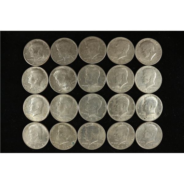 20 ASSORTED KENNEDY HALF DOLLARS