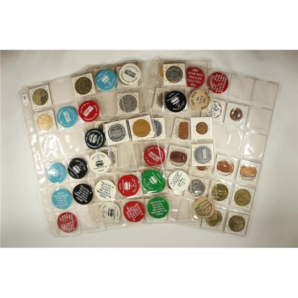 60 ASSORTED TOKENS, GOOD FORS ETC...