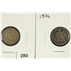 Image 1 : 1875 (FINE) & 1876 (FINE) SEATED LIBERTY DIMES