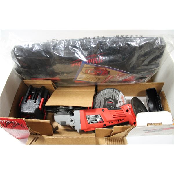 NEW MILWAUKEE V28 4 1/2" GRINDER TOOL KIT NO CHARGER