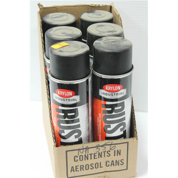 6 CANS KRYLON RUST PREVENTATIVE ENAMEL SPRAY PAINT
