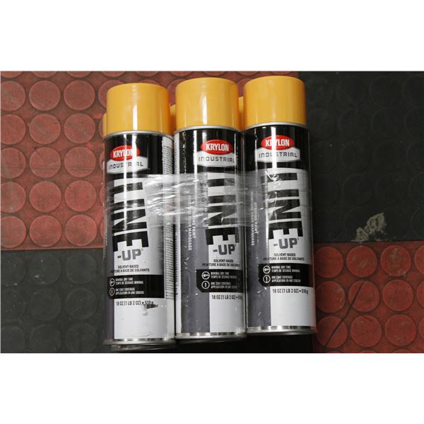 6 CANS OF KRYLON INDUSTRIAL STRIPING PAINT ORANGE