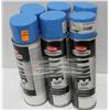 Image 1 : 6 CANS OF KRYLON INDUSTRIAL STRIPING PAINT BLUE