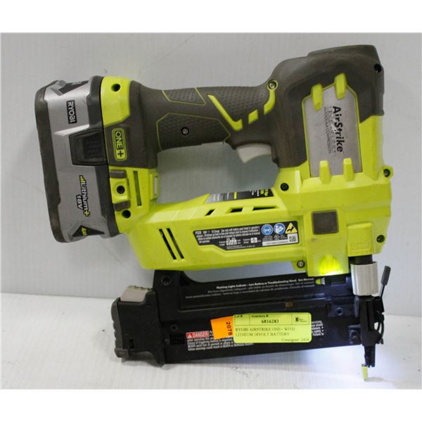 RYOBI AIRSTRIKE ONE+ WITH LITHIUM 18VOLT BATTERY , NO CHARGER