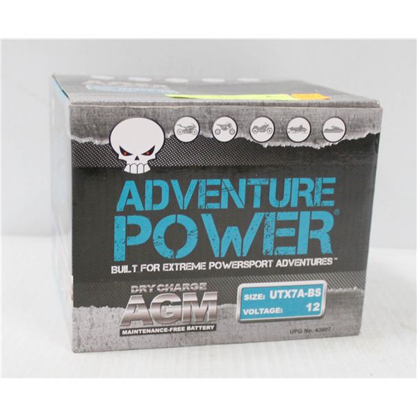 AGM DRY CHARGE BATTERY 12V, SIZE UTX7A - BS