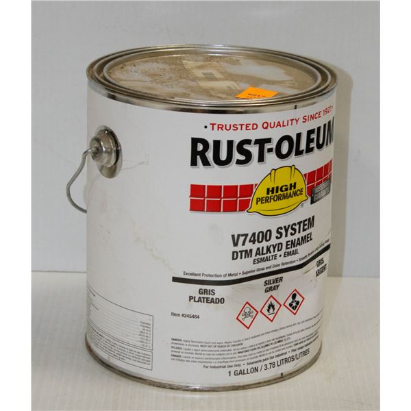 1 GALLON PAIL OF RUSTOLIUM V7400 SYSTEM DTM ALKYD ENAMEL BLACK