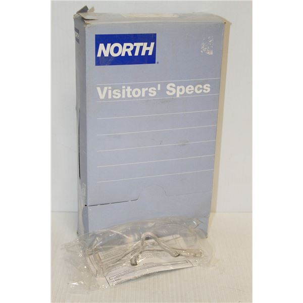 BOX OF NORTH CLEAR WITH SIDE SHIELD VISITOR SPECS 10 PER BOX