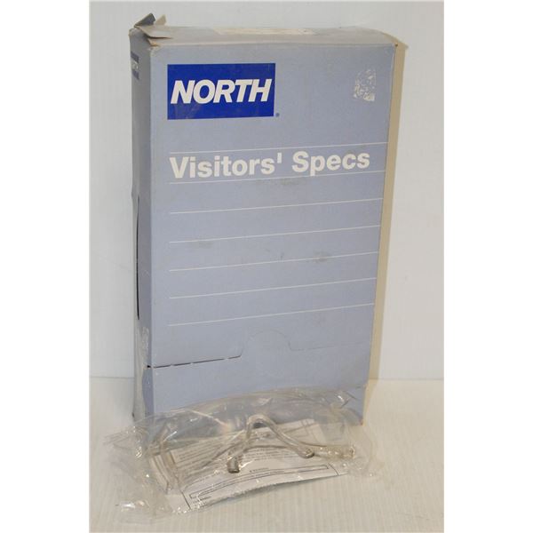 BOX OF NORTH CLEAR WITH SIDE SHIELD VISITOR SPECS 10 PER BOX