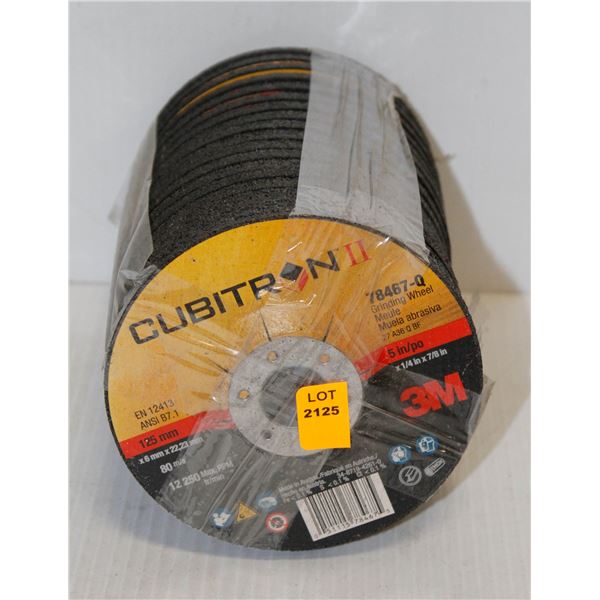 3M CUBITRON GRINDING WHEELS 5" X 1/4" X 7/8" 25 TOTAL