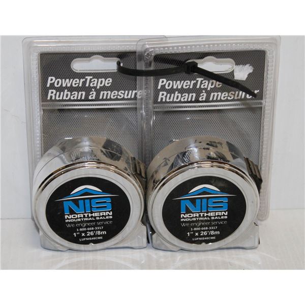 LOT OF 2 NIS 1" X 26FT TAPE MEASURES