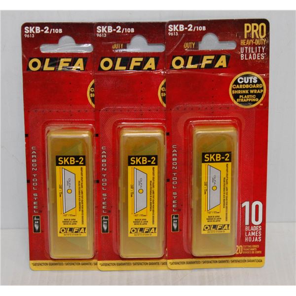 3 PACKS OF OLFA PRO HEAVY DUTY UTILITY BLADES 10 PER PACK