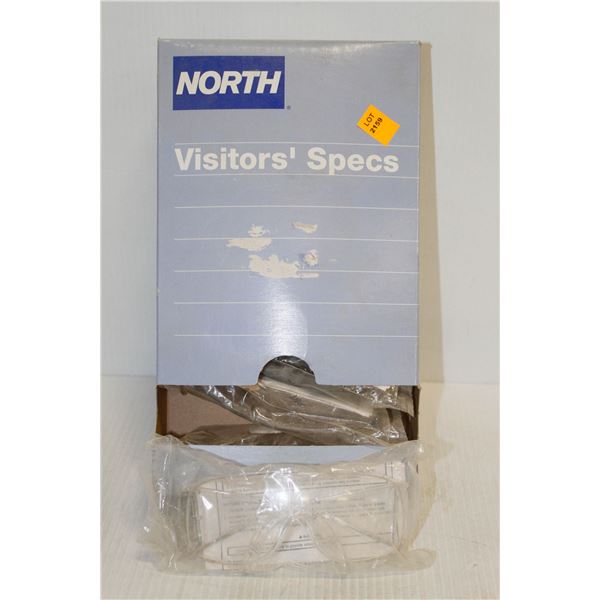 BOX OF NORTH CLEAR WITH SIDE SHIELD VISITOR SPECS 10 PER BOX