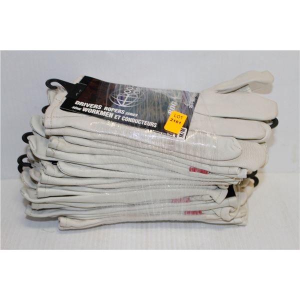 BUNDLE OF 12 BDG DRIVERS ROPERS SERIES LEATHER GLOVES SIZE MEDIUM