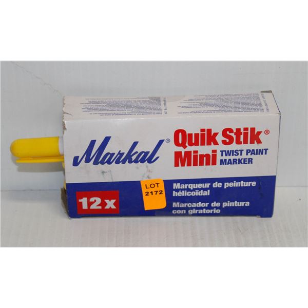 BOX OF 12 MARKALL QUICK STICK MINI TWIST PAINT MARKERS