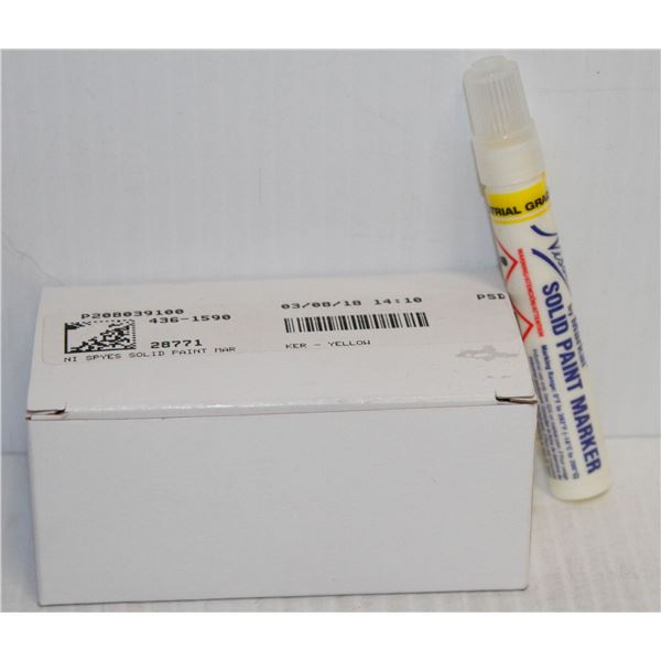 BOX OF 12 SOLID PAINT MARKERS YELLOW