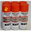 Image 1 : 6 CANS OF RUSTOLEUM TREE MARKING PAINT ORANGE