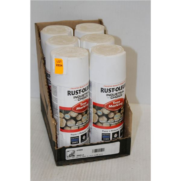 6 CANS RUSTOLEUM TREE MARKING PAINT WHITE