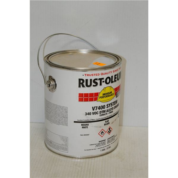 1 GALLON PAIL OF RUSTOLEUM V7400 SYSTEM DTM ALKYD HIGH GLOSS BLACK
