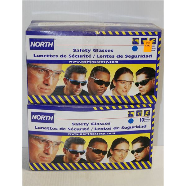 18 PAIR OF SMOKED LENSE SAFETY GLASSES