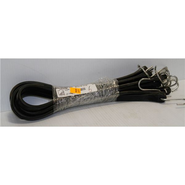 LOT OF 6 RUBBER TIE DOWNS 31"