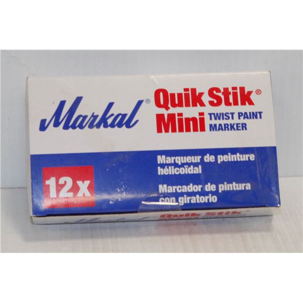 CASE OF 12 MARK ALL QUICK STICK MINI TWIST PAINT MARKERS RED