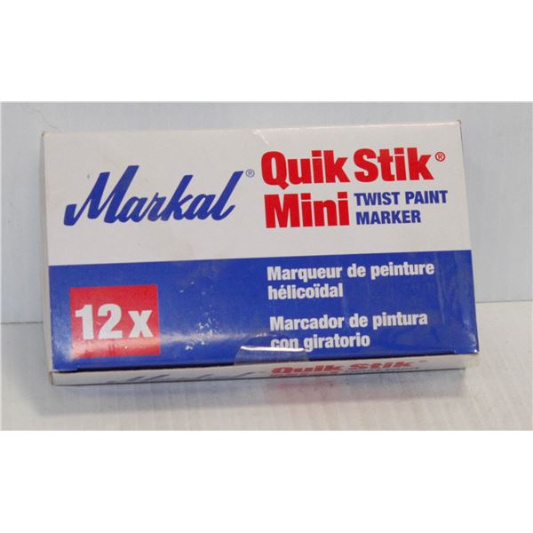 CASE OF 12 MARK ALL QUICK STICK MINI TWIST PAINT MARKERS YELLOW