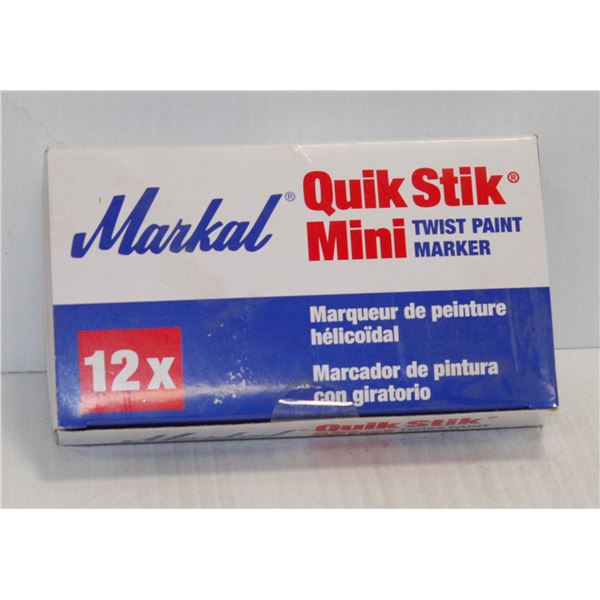 CASE OF 12 MARK ALL QUICK STICK MINI TWIST PAINT MARKERS YELLOW