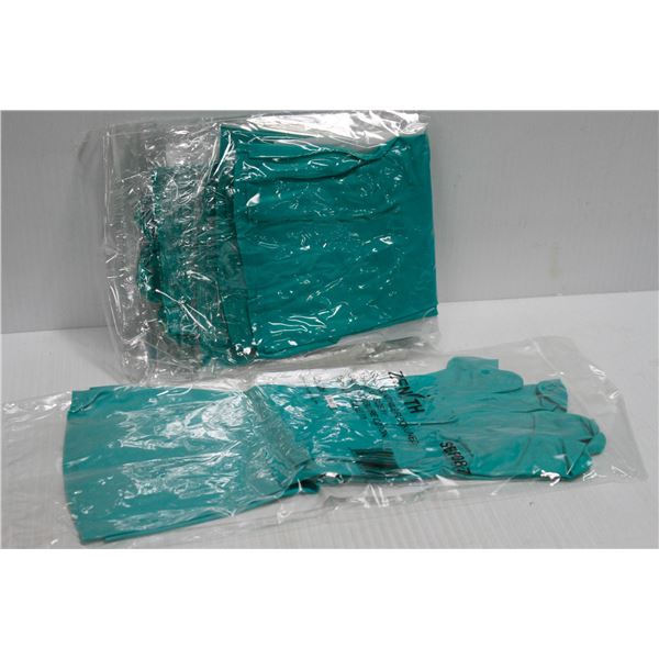 5 PAIR HEAVY DUTY NITRILE GLOVES SIZE 9