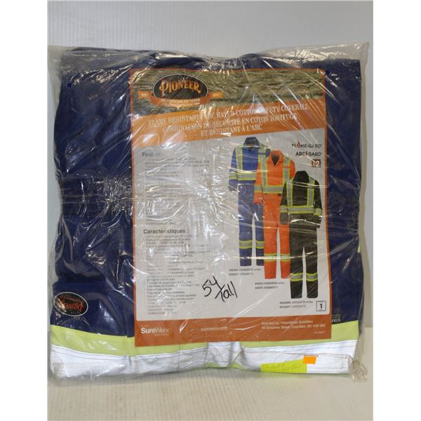 2 PAIR PIONEER FLAME RESISTANT HI VIS COVERALLS 54 TALL & 52 TALL
