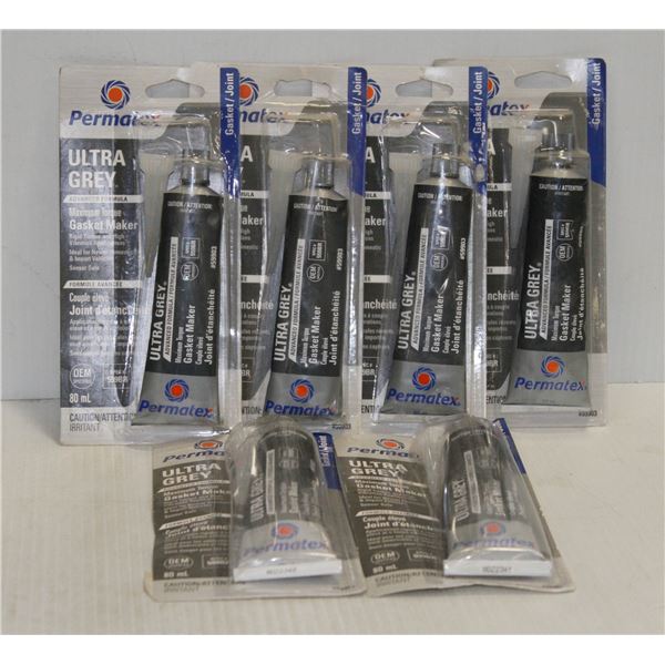 LOT OF 6 PERMATEX ULTRA GREY GASKET MAKER
