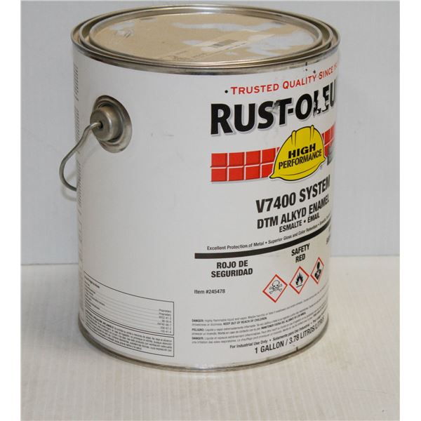 1 GALLON PAIL OF RUSTOLEUM V7400 SYSTEM DTM ALKYD SAFETY GREEN