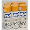 Image 1 : 6 CANS OF NORTHERN METALLIC ACRYLLIC ENAMEL SPARY PAINT YELLOW