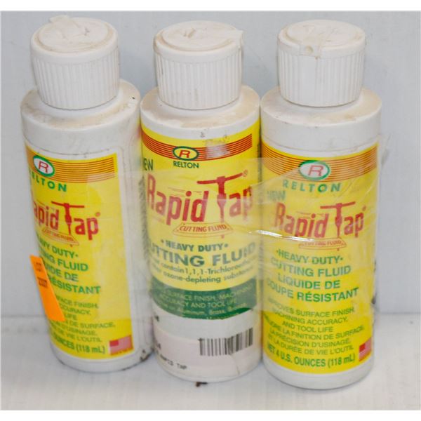 3 BOTTLES OF RAPID TAP HEAVY DUTY CUTTING FLUID