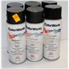Image 1 : 6 CANS COLOUR WORK MAINTENANCE CHOICE ENAMEL SPRAY PAINT BLACK