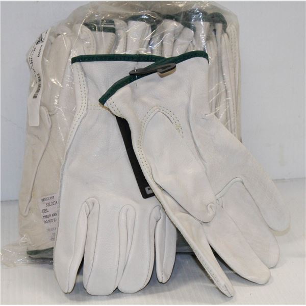 12 PAIRS OF BDG LINED LEATHER DRIVER GLOVES SIZE XL