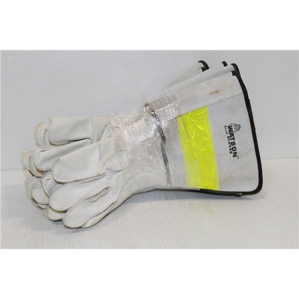 6 PAIR OF WATSON WELDING GAUNTLET GLOVES SIZE MEDIUM