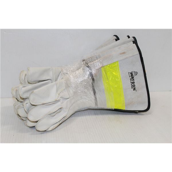 6 PAIR OF WATSON WELDING GAUNTLET GLOVES SIZE MEDIUM
