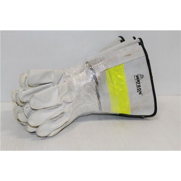 6 PAIR OF WATSON WELDING GAUNTLET GLOVES SIZE MEDIUM