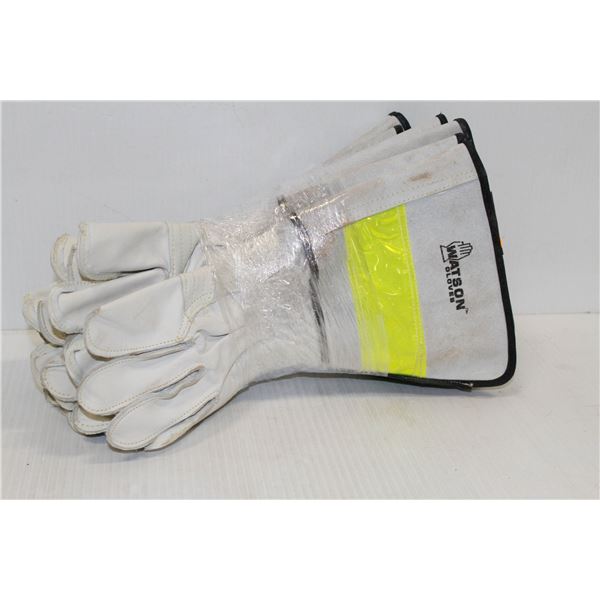 6 PAIR OF WATSON WELDING GAUNTLET GLOVES SIZE MEDIUM
