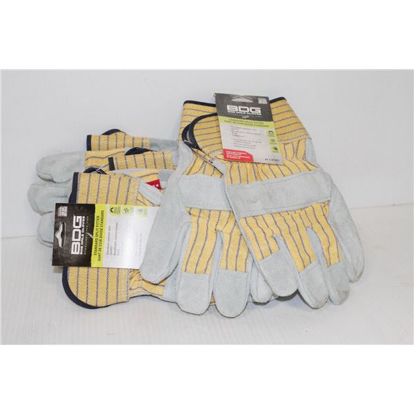6 PAIRS OF BDG STANDARD SPLIT FITTER GLOVES O/S